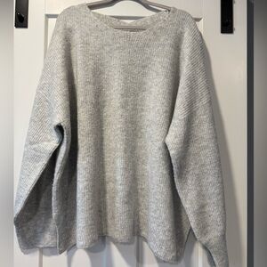 Gilli Light Gray Women's Crew Neck Sweater w/ Criss-Cross Back Sz 2X